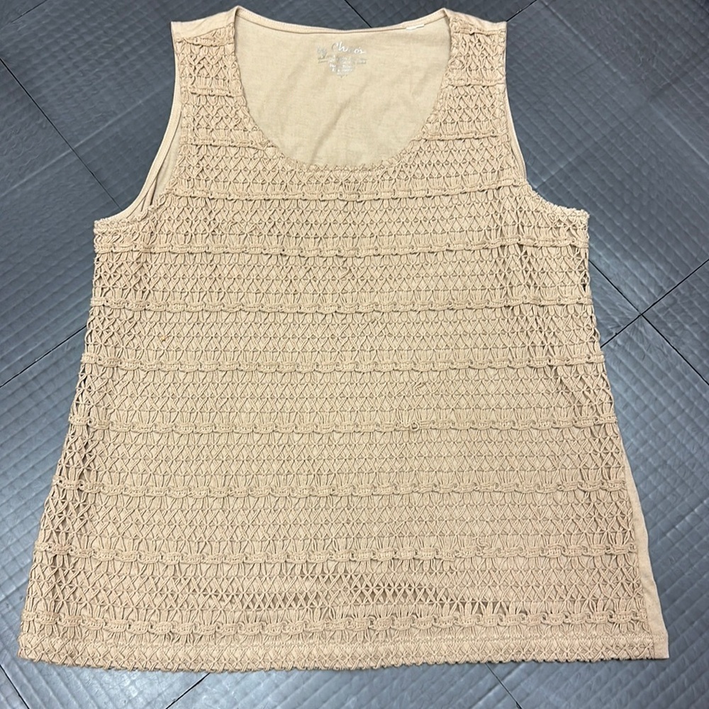 CHICO’S WOMENS TAN COLOR TANK SHELL SIZE 1